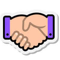 Cartoon icon of handshake